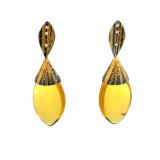 Peter Schmid: Amber Diamond Earring Drops