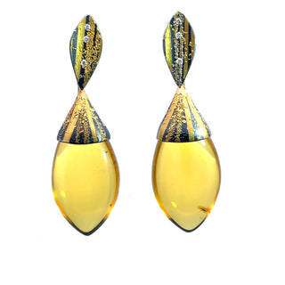 Peter Schmid: Amber Diamond Earring Drops
