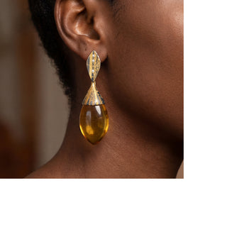 Peter Schmid: Amber Diamond Earring Drops