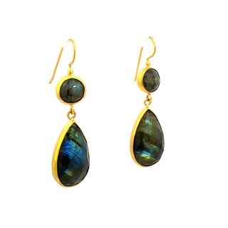 Stephanie Albertson Ladradorite Drop Earrings22K