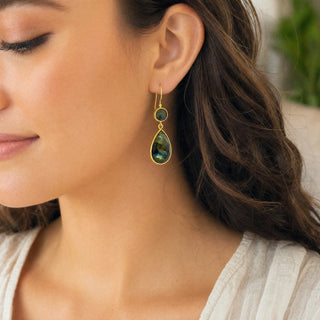 Stephanie Albertson Ladradorite Drop Earrings22K