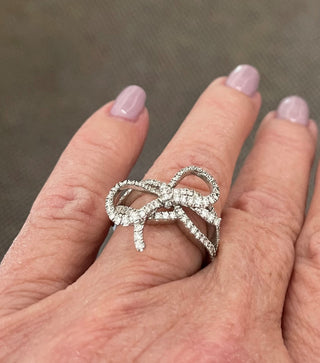 SimonG: Diamond Forget-Me-Knot Bow Ring