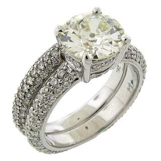 2.18 Carat Center Diamond Engagement Ring Set