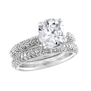 2.18 Carat Center Diamond Engagement Ring Set