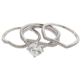 SimonG: Triple Vine Diamond Mounting Wedding Set