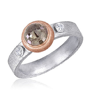Salt-and-Pepper Rose Cut Diamond Ring