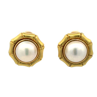 Tiffany 18K Mabe Pearl Earrings