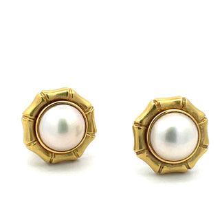 Tiffany 18K Mabe Pearl Earrings