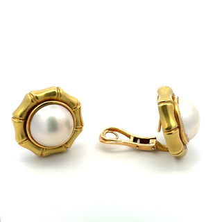 Tiffany 18K Mabe Pearl Earrings
