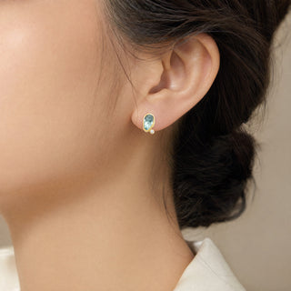 Margonia Studio: Aquamarine Stud Earrings