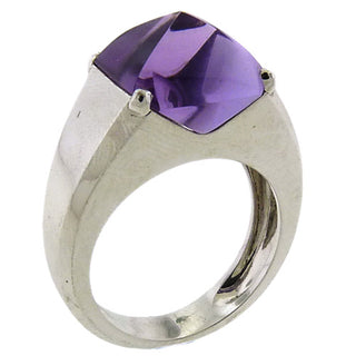 18K Amethyst Cabochon Ring