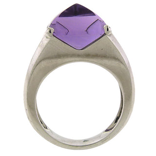 18K Amethyst Cabochon Ring