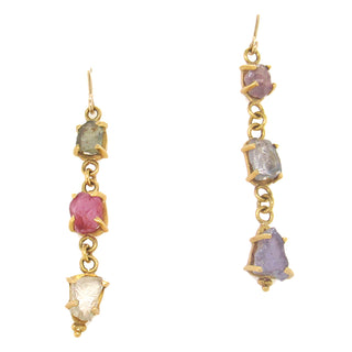 Fredricka Kulicke: Uncut Fancy Sapphires Earrings
