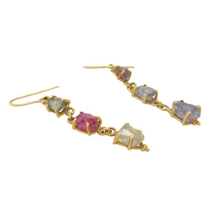 Fredricka Kulicke: Uncut Fancy Sapphires Earrings