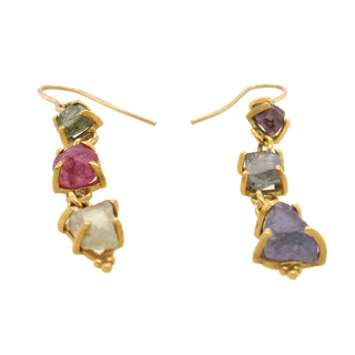 Fredricka Kulicke: Uncut Fancy Sapphires Earrings