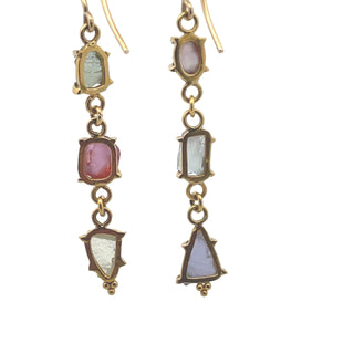 Fredricka Kulicke: Uncut Fancy Sapphires Earrings