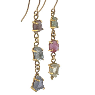 Fredricka Kulicke: Uncut Fancy Sapphires Earrings