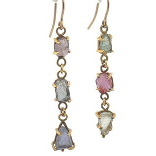 Fredricka Kulicke: Uncut Fancy Sapphires Earrings