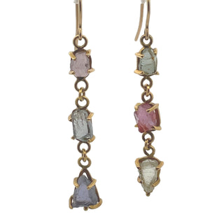 Fredricka Kulicke: Uncut Fancy Sapphires Earrings