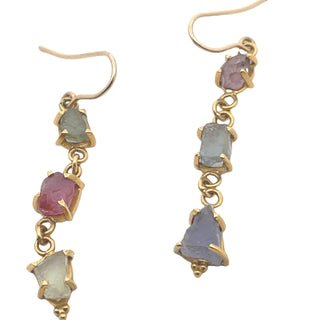 Fredricka Kulicke: Uncut Fancy Sapphires Earrings