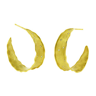 Barbara Heinrich: Diamond Leaf Hoop Earrings