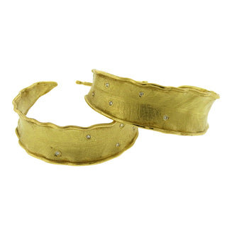 Barbara Heinrich: Diamond Leaf Hoop Earrings