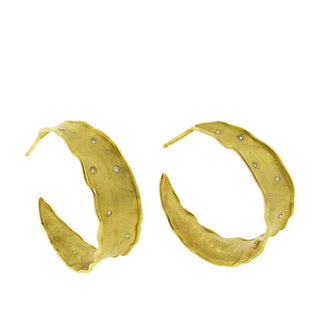 Barbara Heinrich: Diamond Leaf Hoop Earrings
