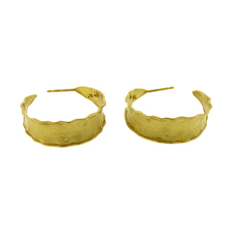 Barbara Heinrich: Diamond Leaf Hoop Earrings