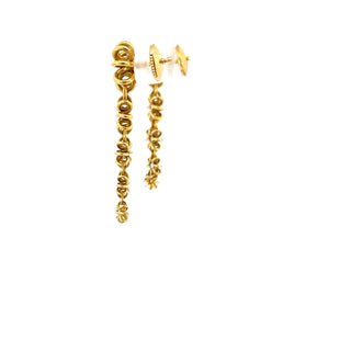 20K Gold and Diamond Graduated Flower Earrings