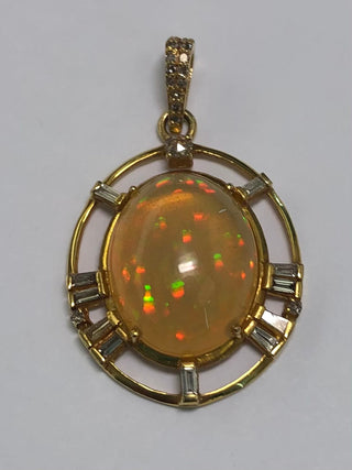 J.S.Noor: Ethiopian Opal Diamond Pendant