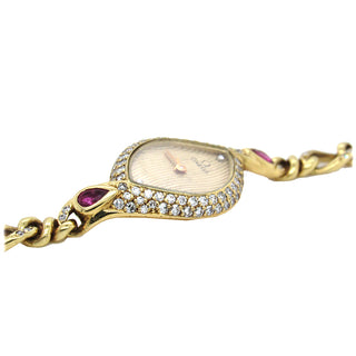 18K Gold Ruby and Diamond Omega Cocktail Watch