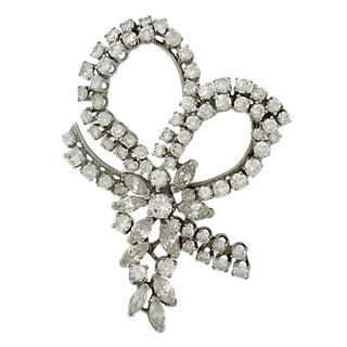 Diamond Bow Brooch
