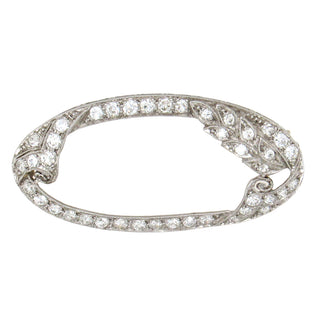 Edwardian Diamond Oval Frame Brooch