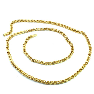 Lucie Heskett-Brem: 20K Gold Long Handwoven Chain