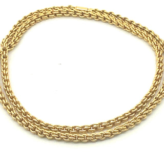 Lucie Heskett-Brem: 20K Gold Long Handwoven Chain