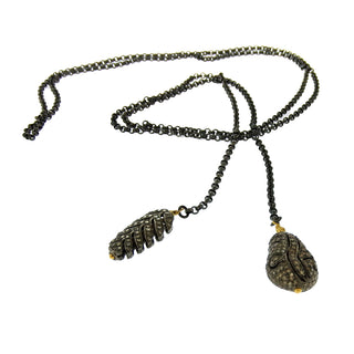 Clare Ullman: Rose-Cut Diamond Bead Necklace Lariat