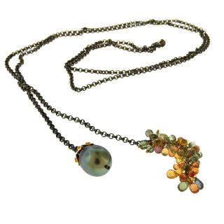 Clare Ullman: Sapphire Diamond Lariat Necklace