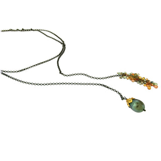 Clare Ullman: Sapphire Diamond Lariat Necklace