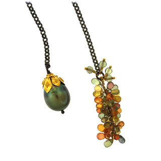 Clare Ullman: Sapphire Diamond Lariat Necklace