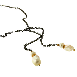 Clare Ullman: Freshwater Pearl Drop Lariat Necklace