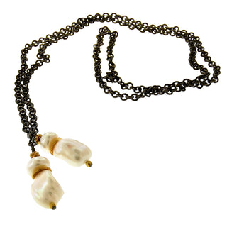 Clare Ullman: Freshwater Pearl Drop Lariat Necklace