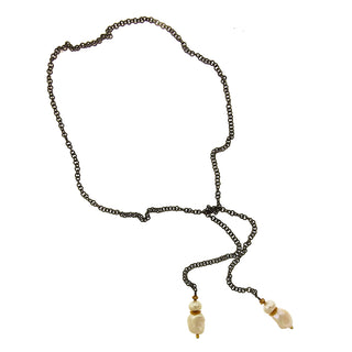 Clare Ullman: Freshwater Pearl Drop Lariat Necklace