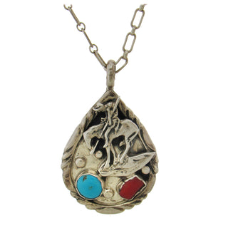 Turquoise Coral Pendant Necklace