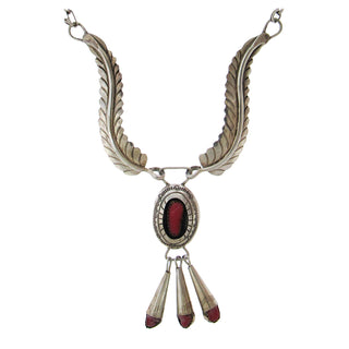 Navajo Sterling Coral Necklace