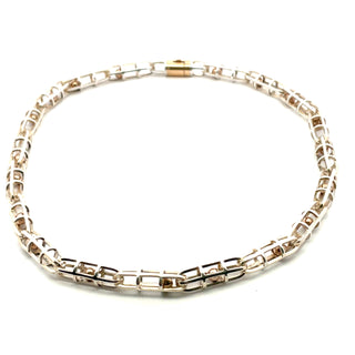 Sterling 14K Cage Link Necklace