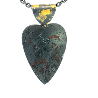Atelier Zobel: Reversible Hematite Heart Pendant