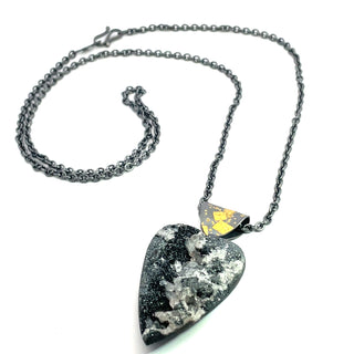Atelier Zobel: Reversible Hematite Heart Pendant
