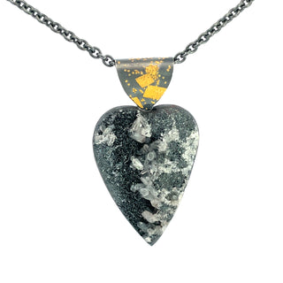 Atelier Zobel: Reversible Hematite Heart Pendant