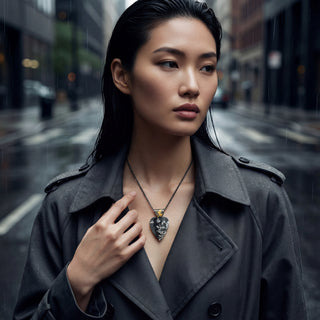 Atelier Zobel: Reversible Hematite Heart Pendant