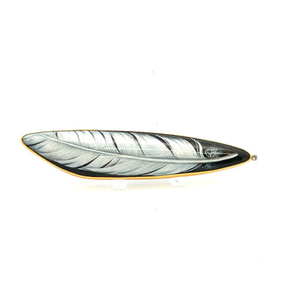 Larissa Podgoretz: 'White Feather' Enamel Brooch